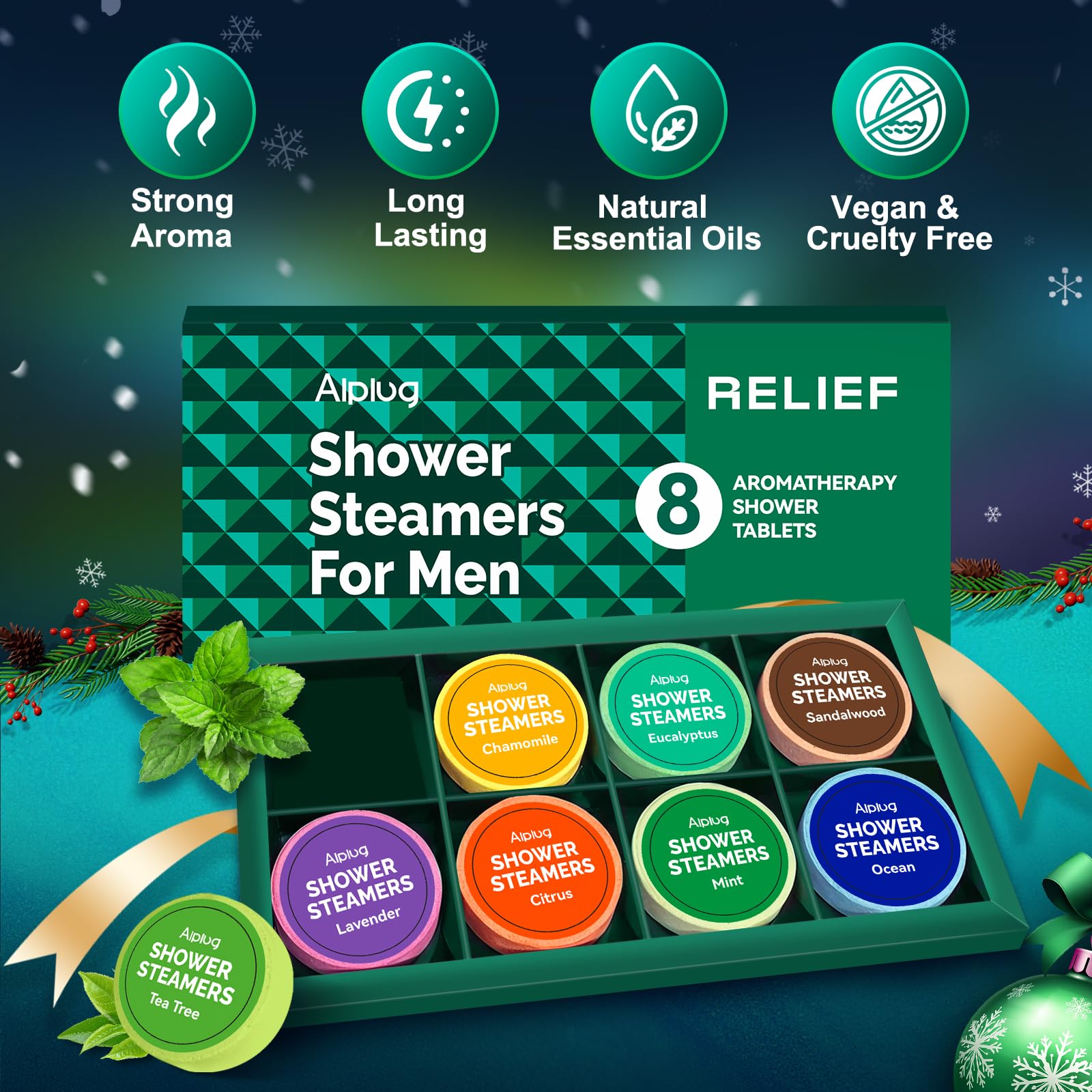 ALPLUG vegan, cruelty-free shower steamers for ethical self-care.