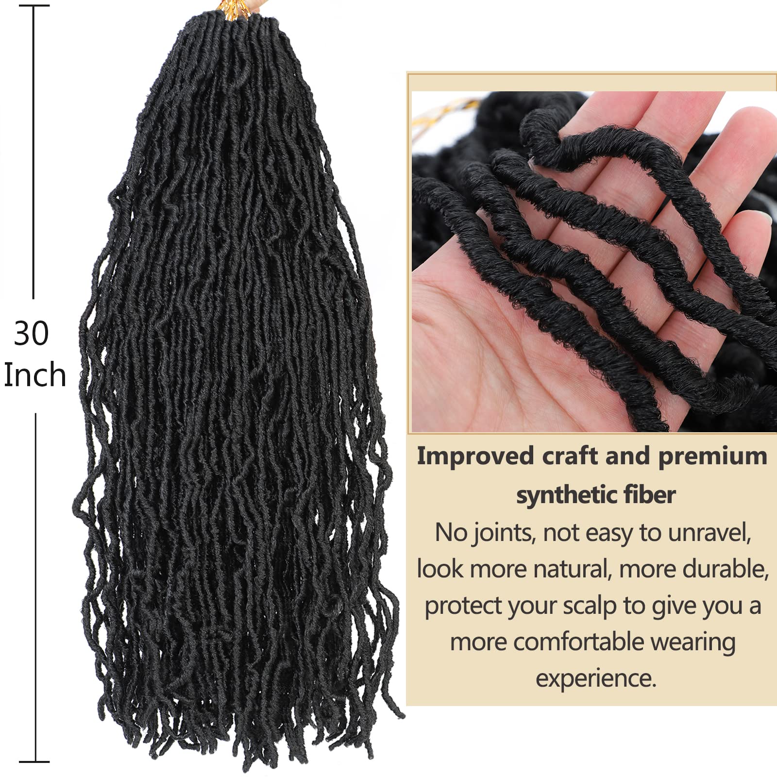 Alrence Faux Locs 30 inch pack7 color options provide versatile looks.
