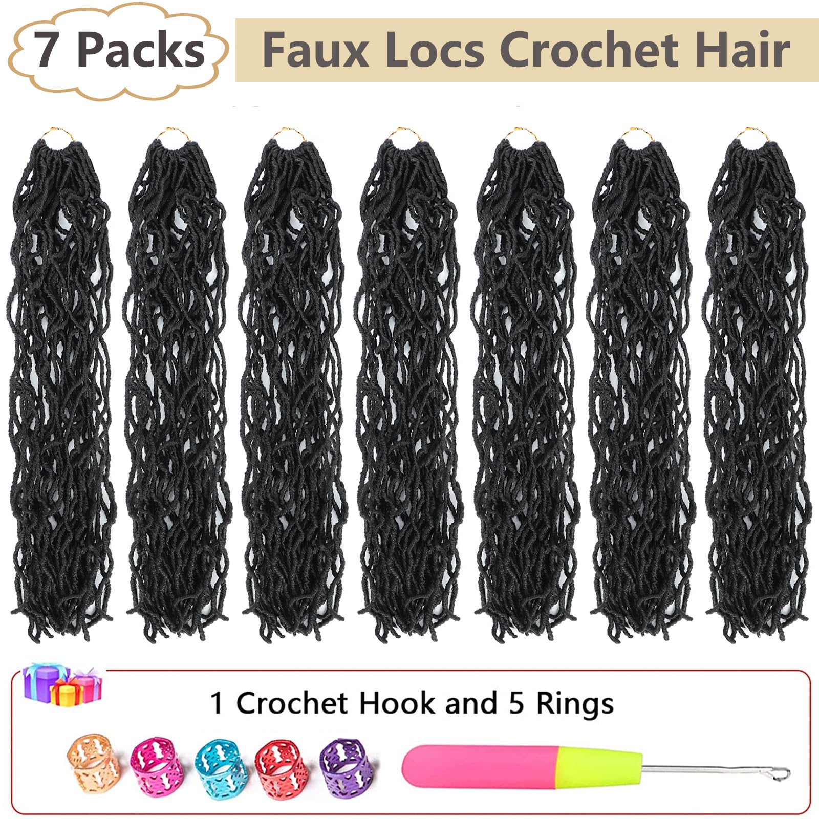 Alrence Faux Locs 30 inch pre-looped close-up shows soft texture.