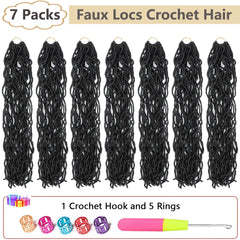 Alrence Faux Locs 30 inch pre-looped close-up shows soft texture.