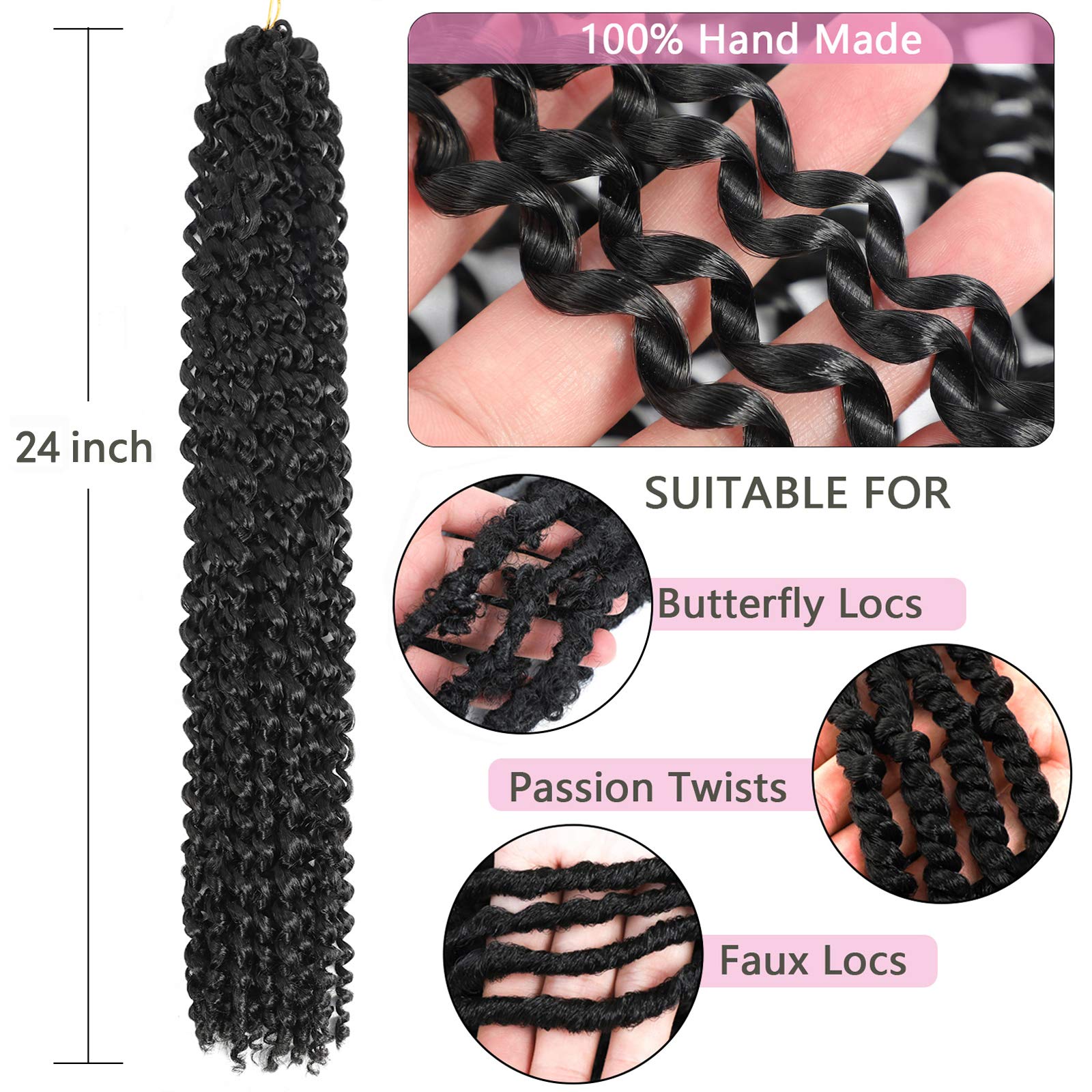 Alrence Passion Twist 24inch crochet-friendly installation saves time during styling.