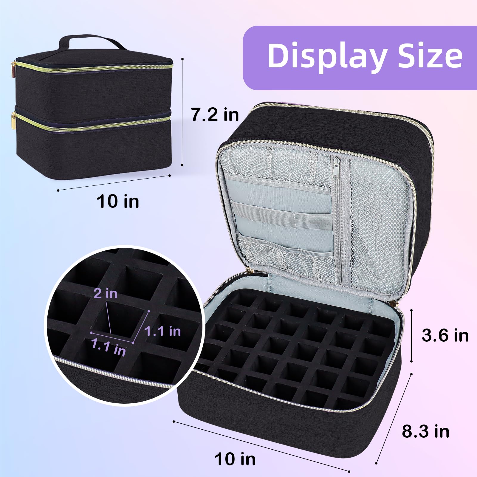 ALSLEA holds up to 30 bottles of 15ml with foam protection.