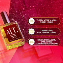 ALT. FRAGRANCES Cherry Smash label detail shows premium presentation and long-lasting allure.