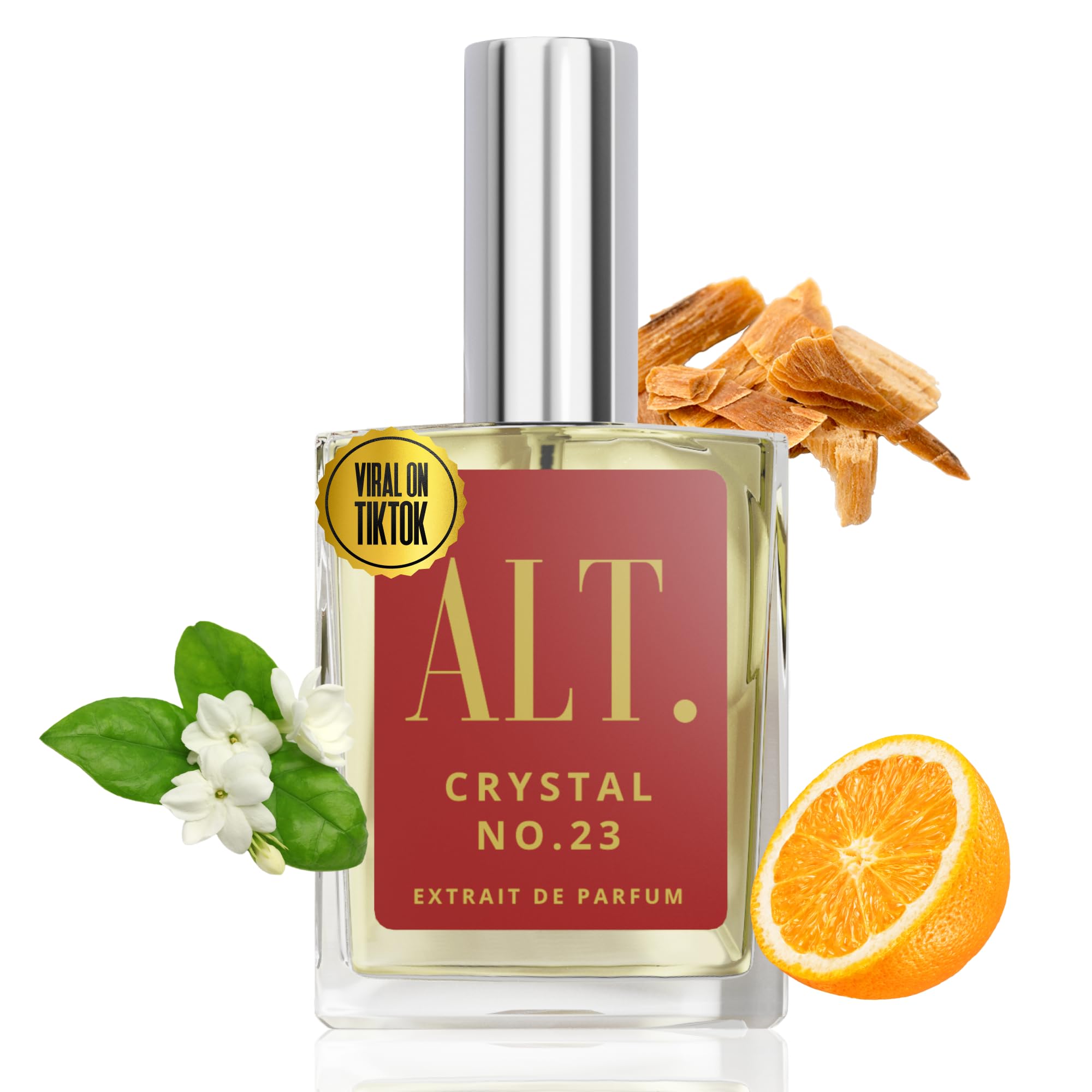 ALT Crystal No. 23 bottle close-up shows bold notes for all-day confidence.