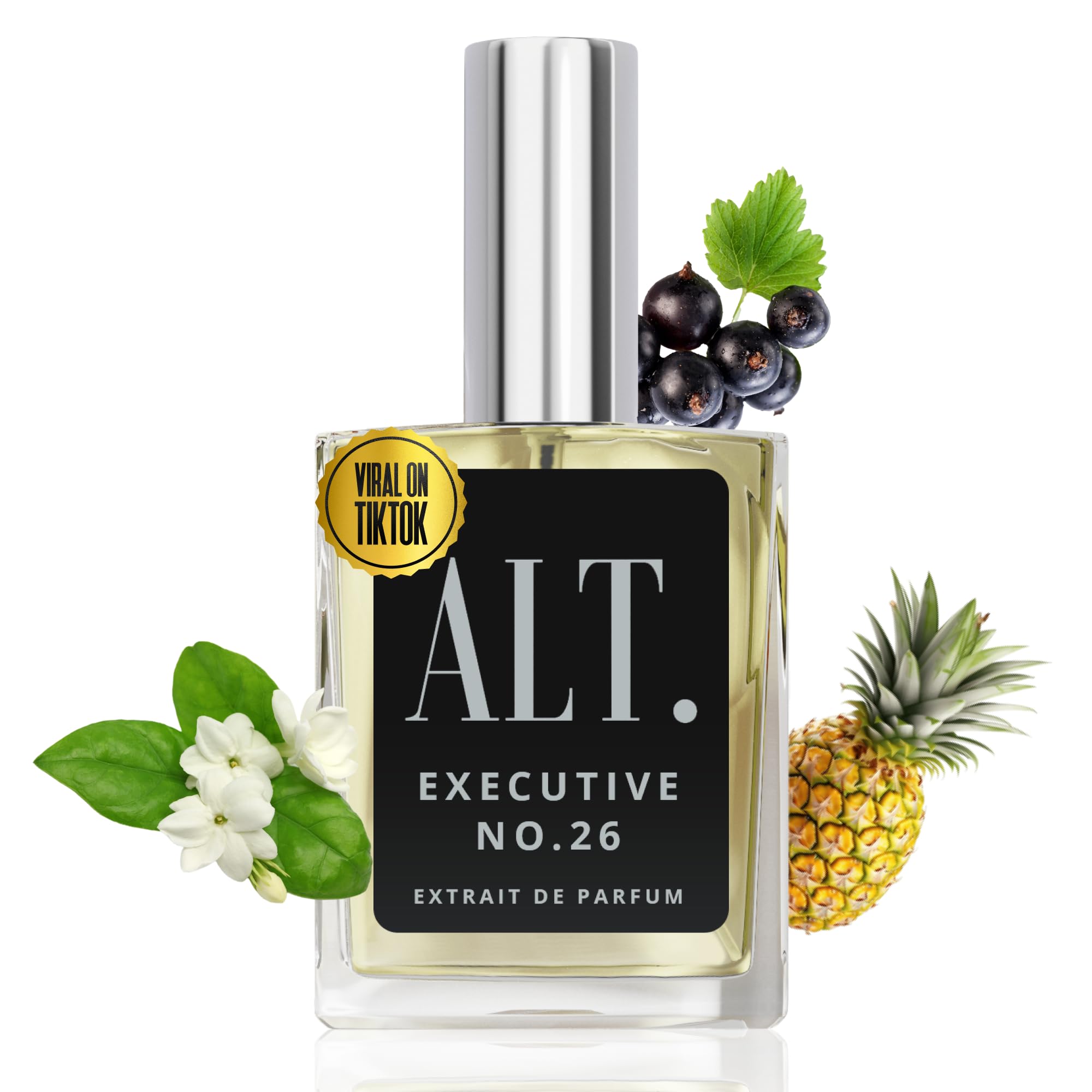 ALT. Fragrances Executive No. 26 bottle closeup signals a long-lasting daily fragrance.