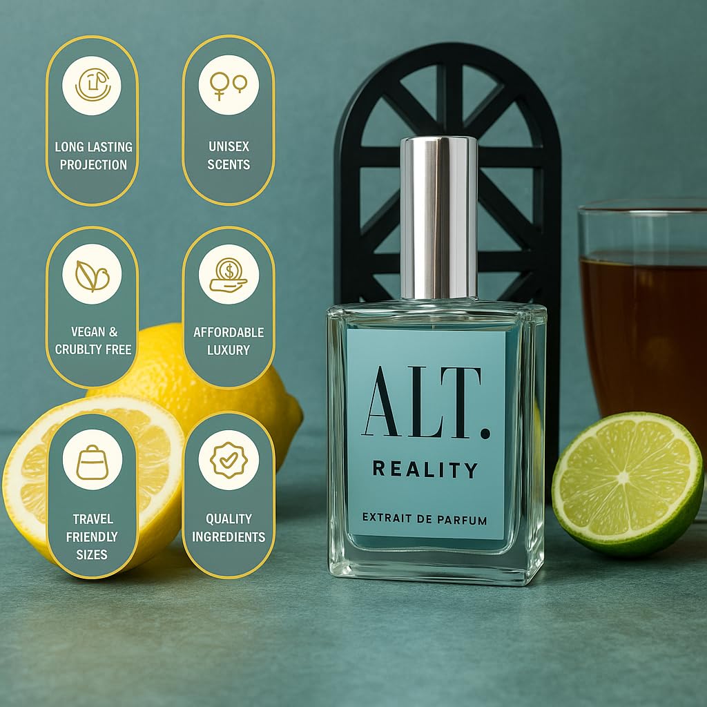 ALT. FRAGRANCES Reality bergamot-neroli notes highlight uplifting mood and spice.