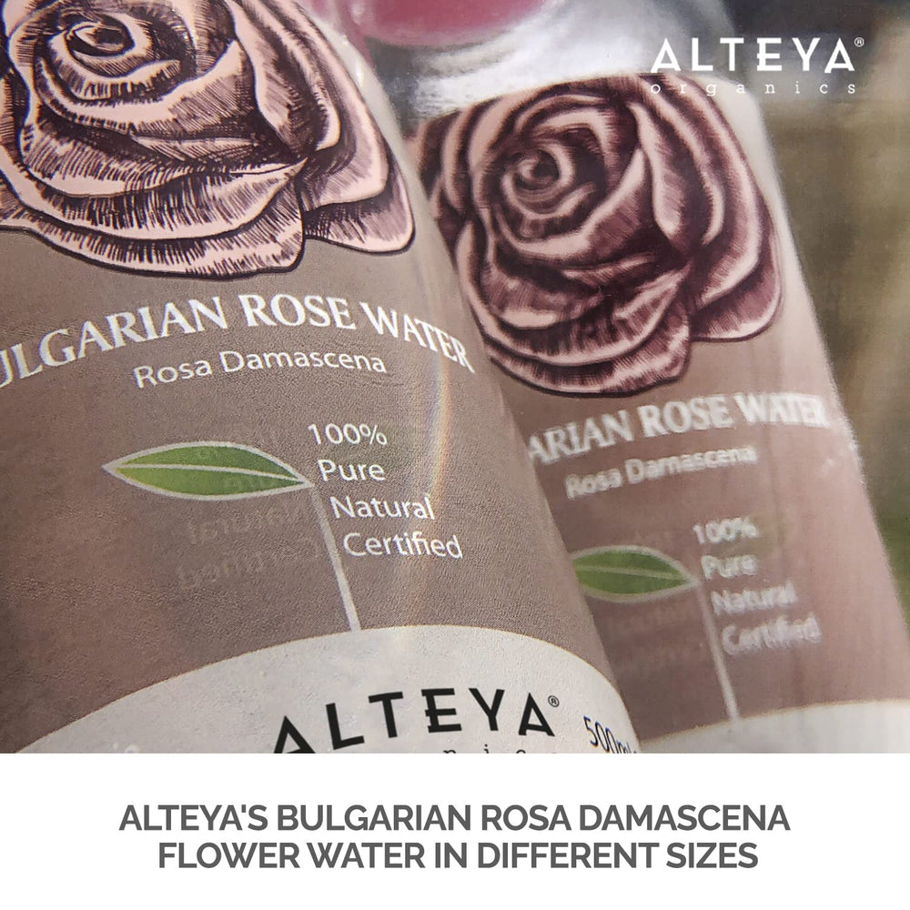 Alteya Rose Water used to refresh hair and scalp.