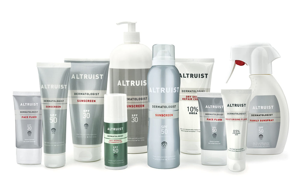 Altruist Dermatologist Sunscreen Fluid SPF50 no white cast on skin