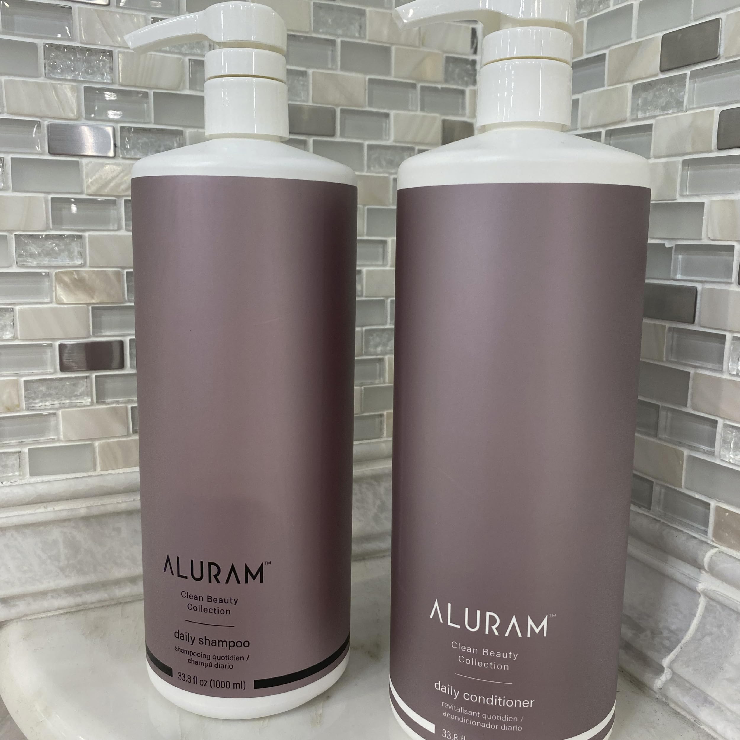 ALURAM Coconut Water Daily Conditioner bottle back label notes sulfate-free and paraben-free ingredients