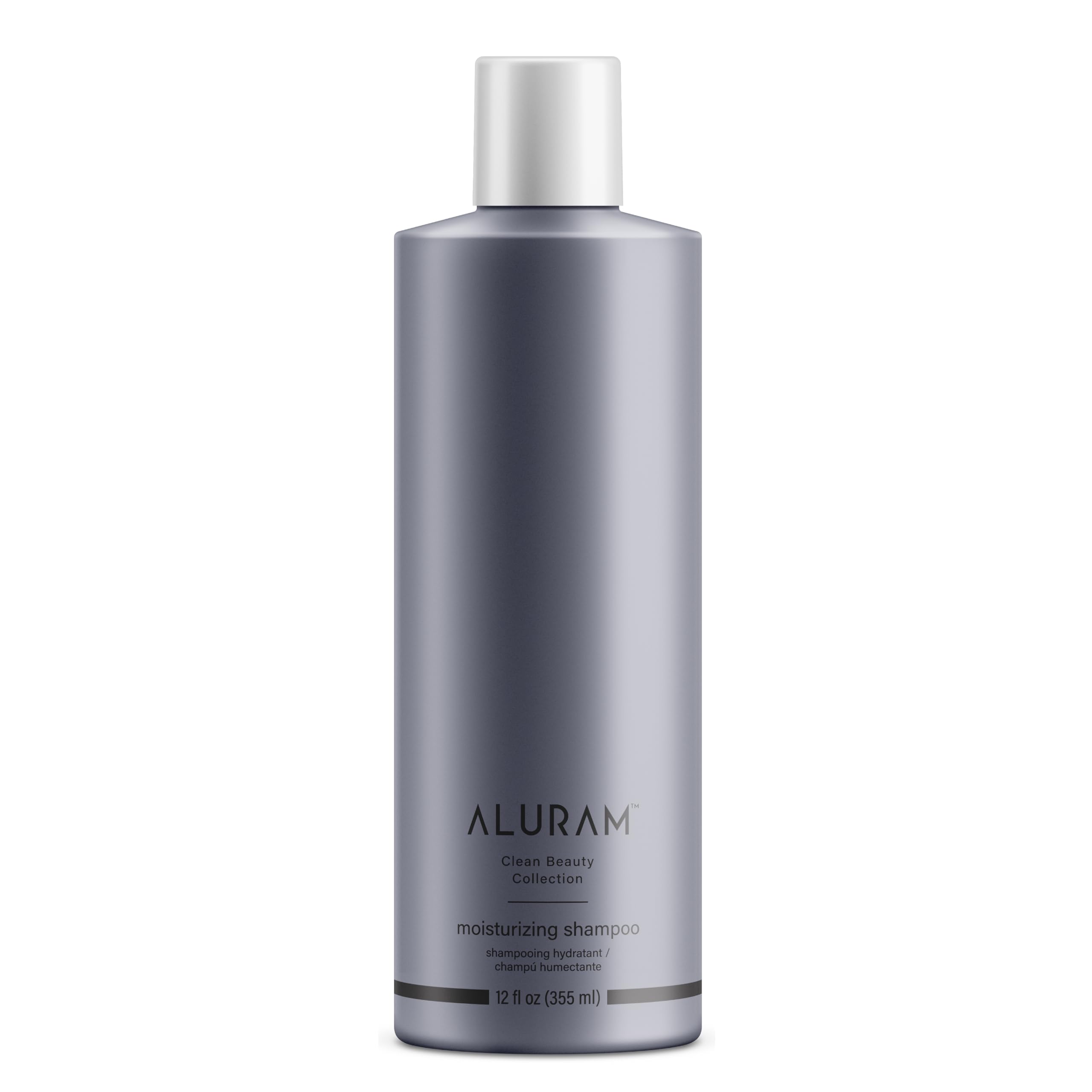 ALURAM Coconut Water Moisturizing Shampoo bottle demonstrates lightweight hydration for medium to coarse hair.
