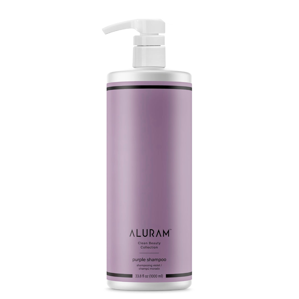 ALURAM Coconut Water Purple Shampoo bottle front highlights vibrant color and hydration for cool blonde tones.