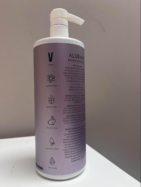 ALURAM Coconut Water Purple Shampoo sustainability-packaging highlights eco-friendly luxury.