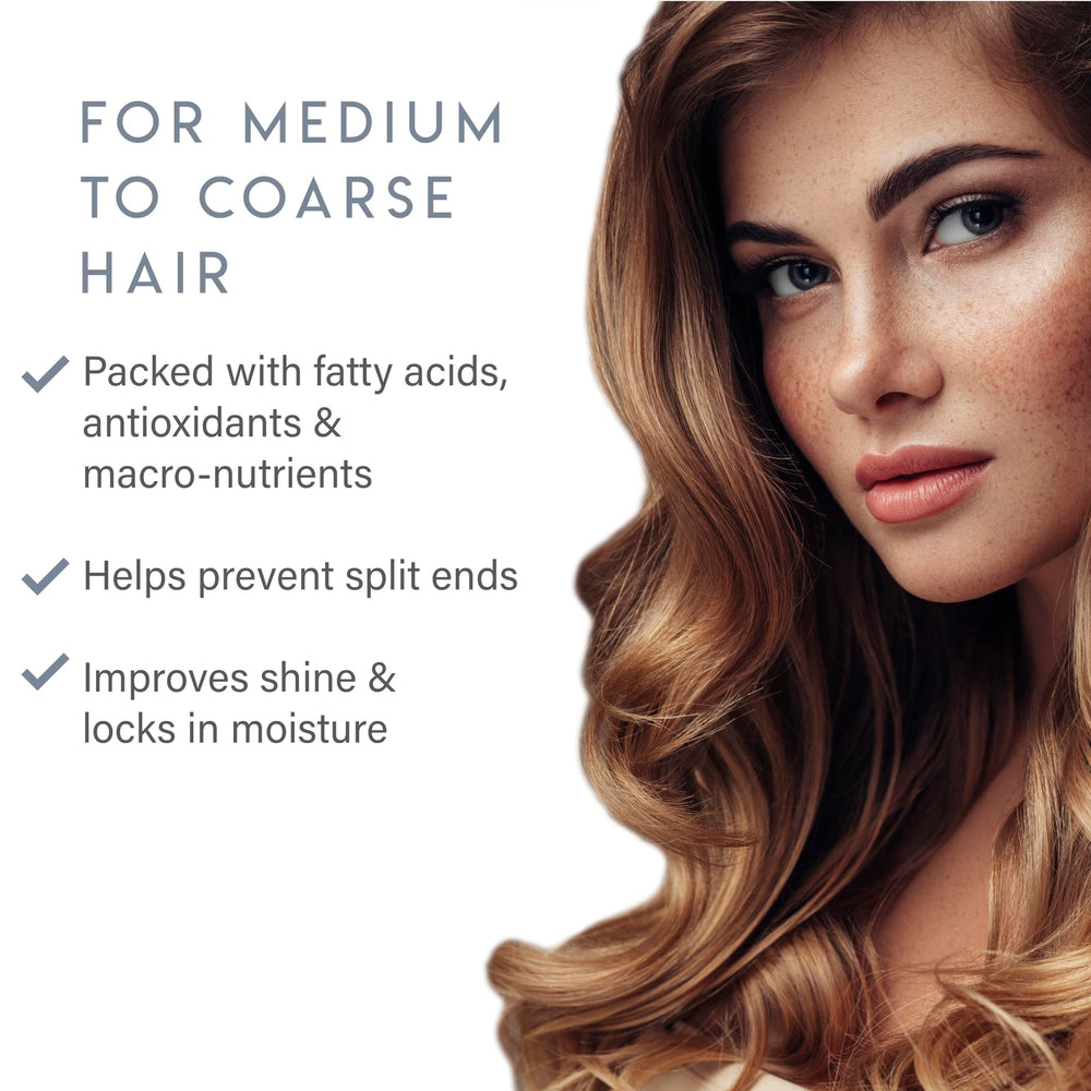 ALURAM conditioner application on hair showing detangling and softness.