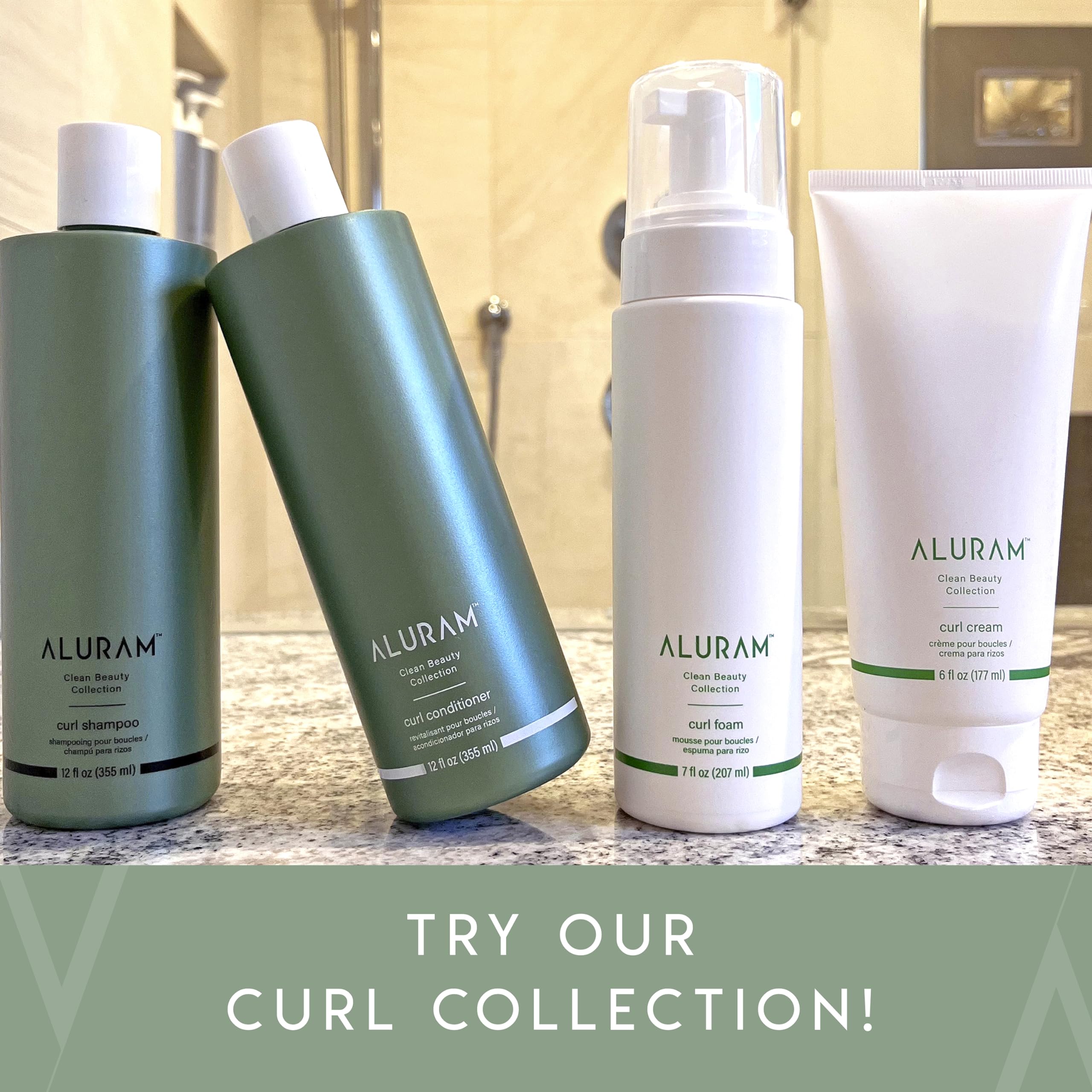 ALURAM Curl Foam styled curls with bounce and soft finish