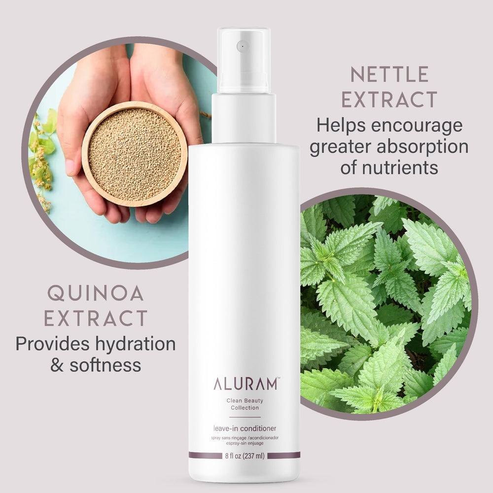 ALURAM detangling action demonstrates smoother comb-through for styling prep
