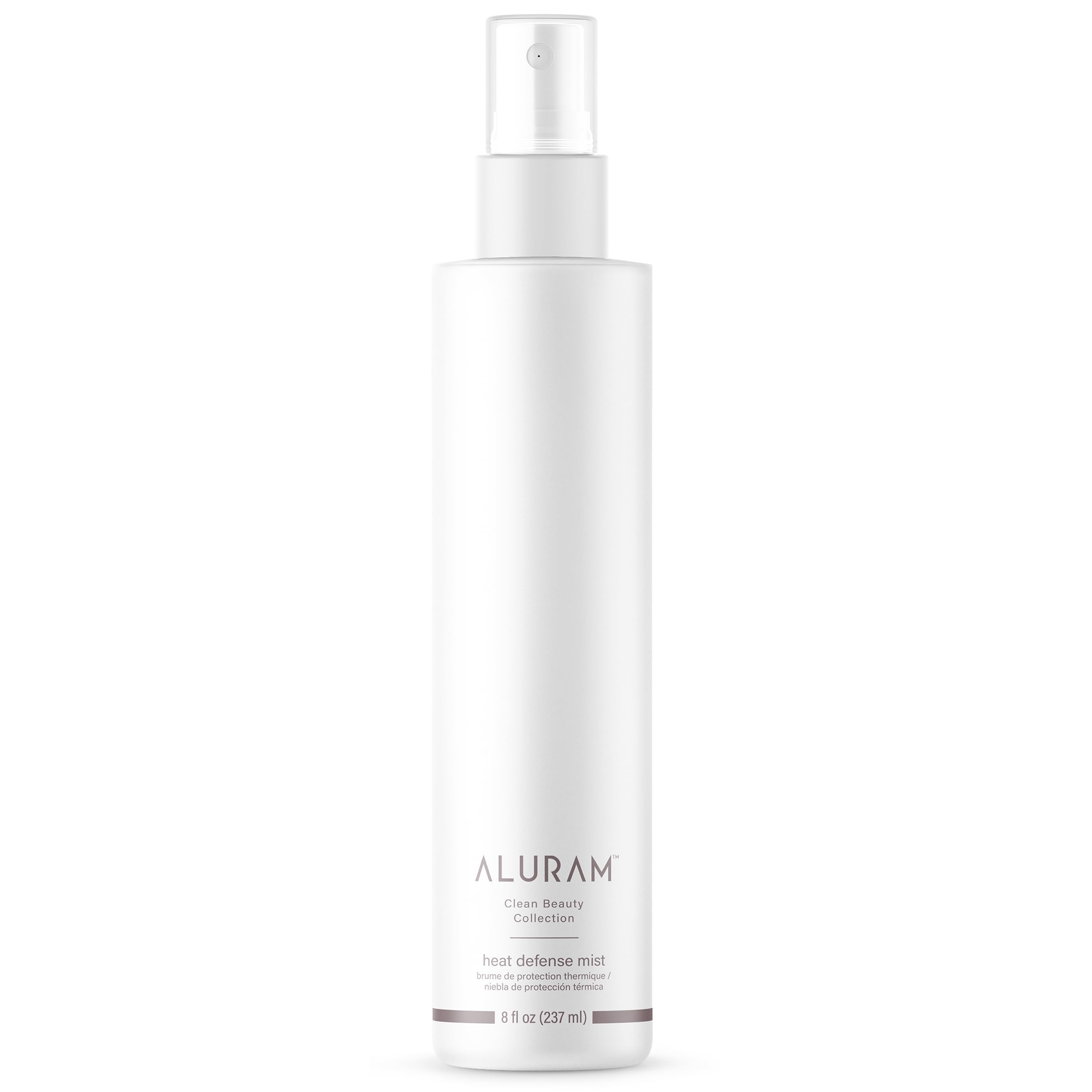 ALURAM Heat Defense Mist bottle showing lightweight heat protection for healthy styling