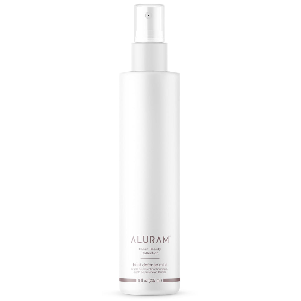ALURAM Heat Defense Mist bottle showing lightweight heat protection for healthy styling