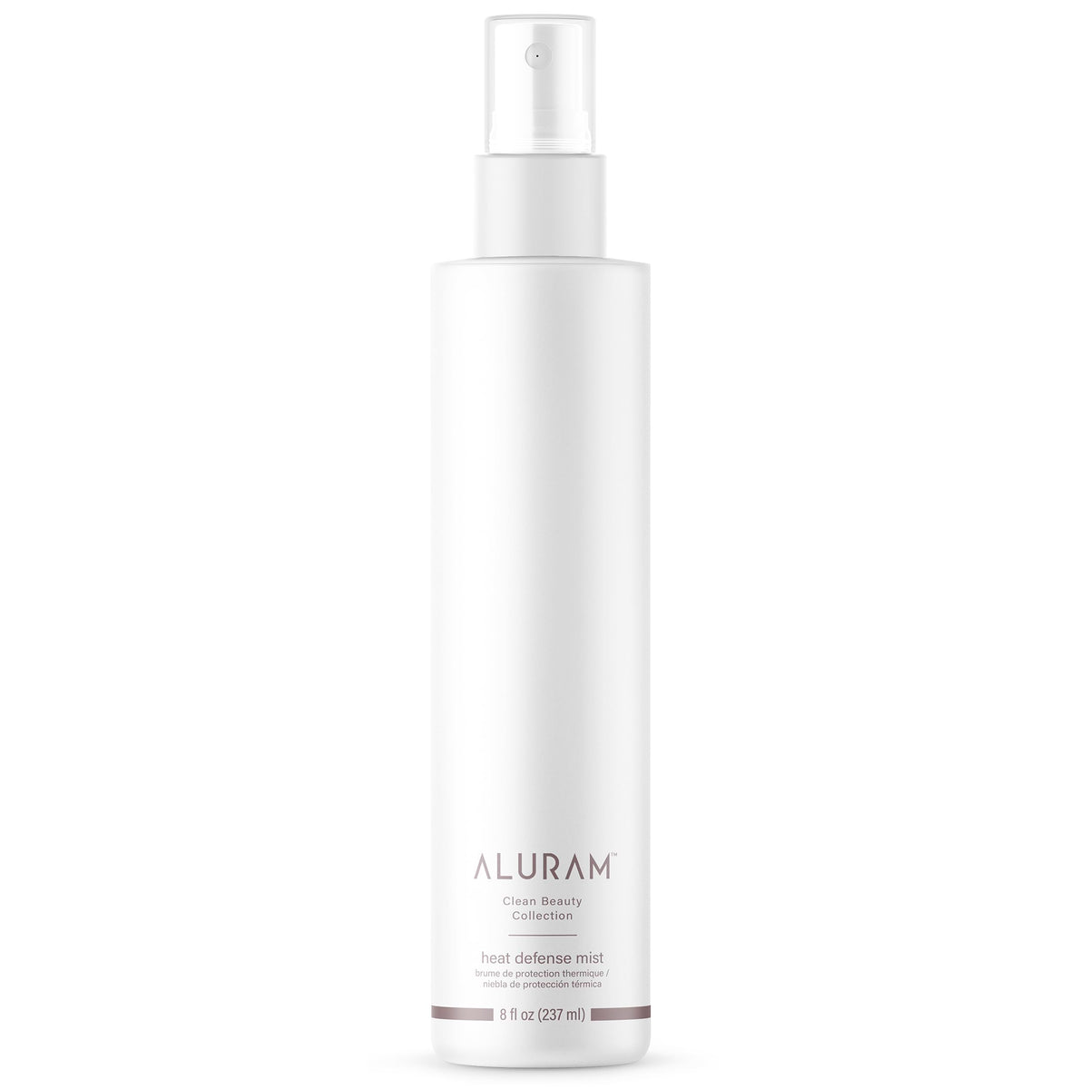 ALURAM Heat Defense Mist bottle showing lightweight heat protection for healthy styling