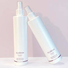 ALURAM Heat Defense Mist on damp hair delivering detangling shine