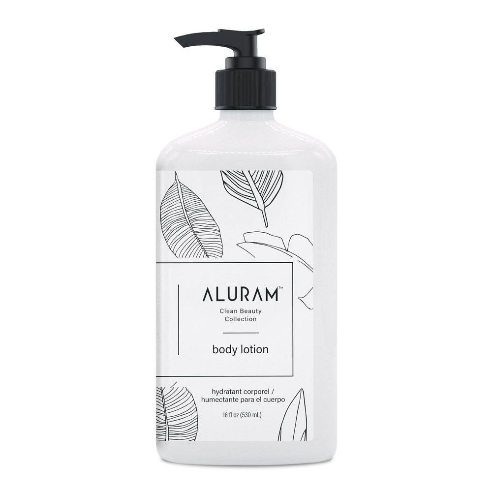 ALURAM Moisturizing Body Lotion coconut water bottle shows lightweight, non-greasy hydration