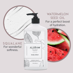 ALURAM Moisturizing Body Lotion vegan cruelty-free label underlines clean skincare