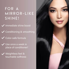 ALURAM smoothing detangle hair finish showing frizz reduction and silky feel.