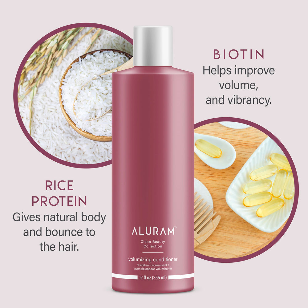 ALURAM Volumizing Conditioner pump bottle showing lift and fullness