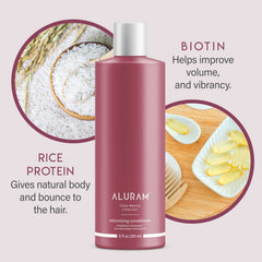 ALURAM Volumizing Conditioner pump bottle showing lift and fullness