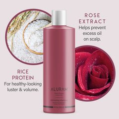 ALURAM Volumizing Shampoo rice protein extract strengthens strands while cleansing