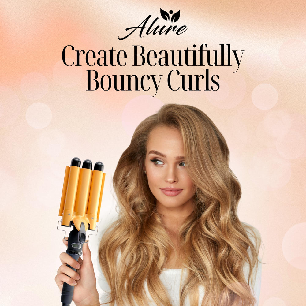 Alure all-in-one curling tool supports looks from beach waves to defined curls.