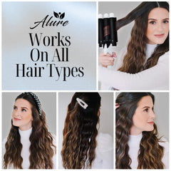 Alure curling iron wand LCD display showing precise temperature for tailored styling.