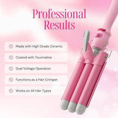 Alure dual voltage waver ideal for travel and consistent performance worldwide.