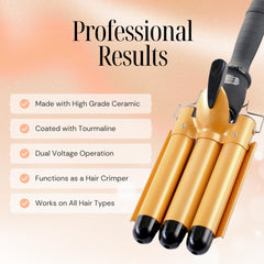 Alure fast-heat 60-second heating enables quick styling sessions.