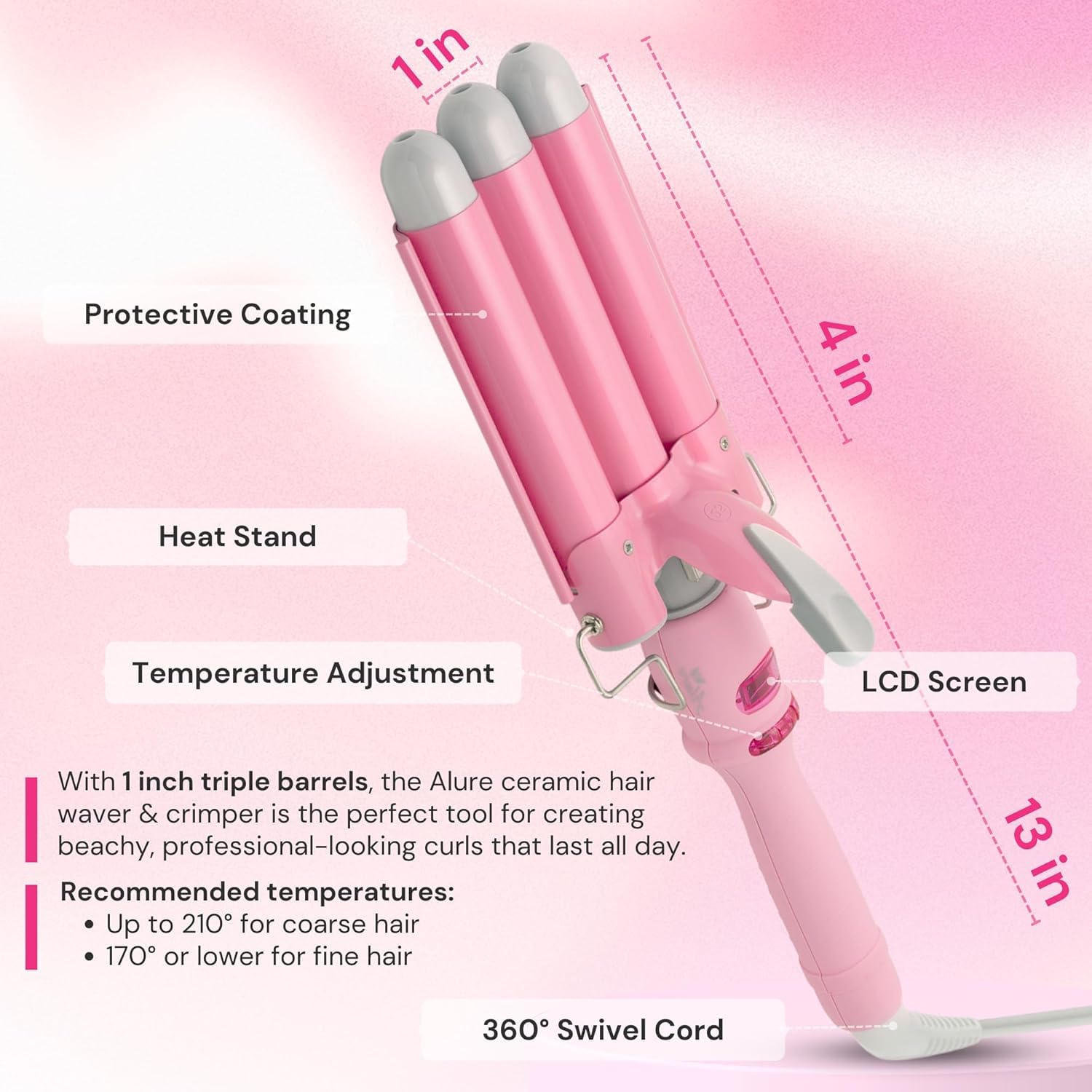 Alure fast heating reaches 410F in 60 seconds for quick mornings.
