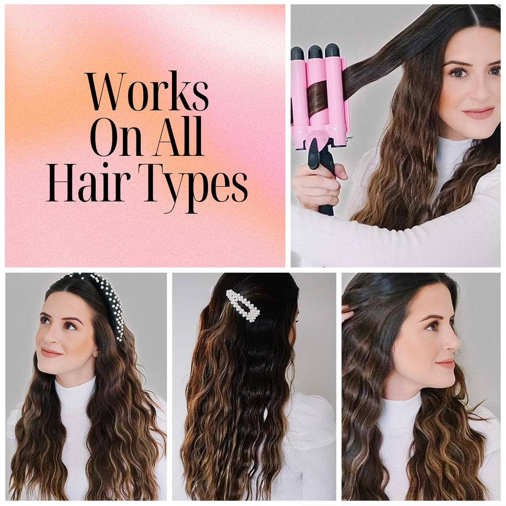 Alure triple-barrel waver with ceramic tourmaline for smooth, frizz-free curls