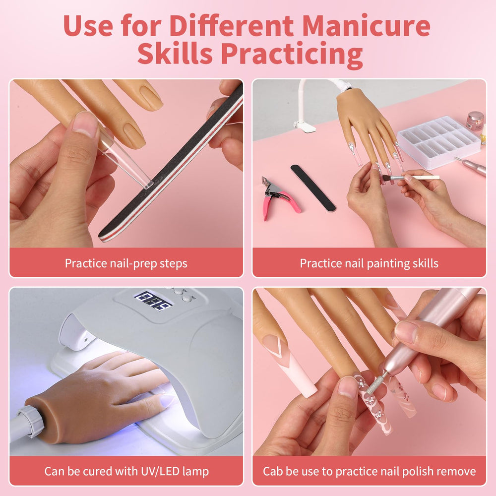 ALUROICE nail practice hand suits beginners and pros for skill development.