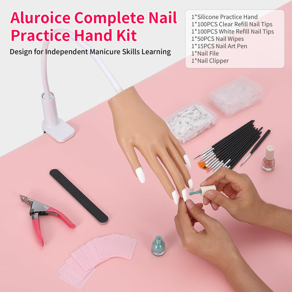 ALUROICE aluminum-bones fingers show durable, bendable joints for repeated practice sessions.