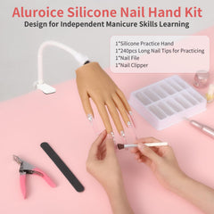 ALUROICE practice hand tip slots securely hold tips without glue.