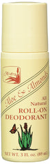Alvera Deod Roll-On Aloe Almonds bottle demonstrates natural, aloe-based deodorant for daily freshness.