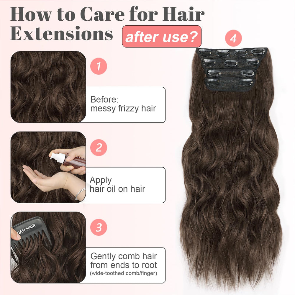 ALXNAN 4pcs clip-in set provides quick length boost