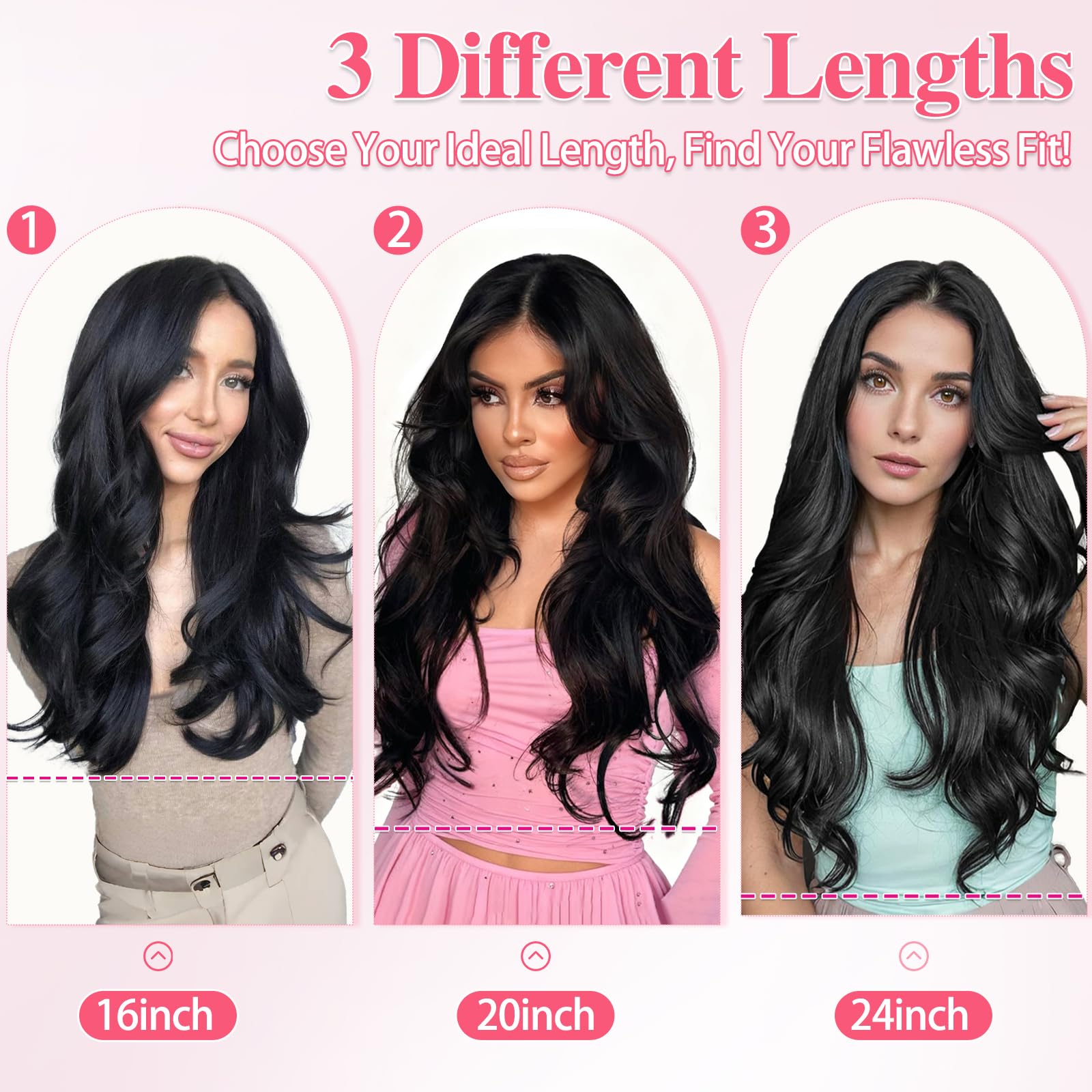 ALXNAN black color extensions offer versatile styling with a soft feel.