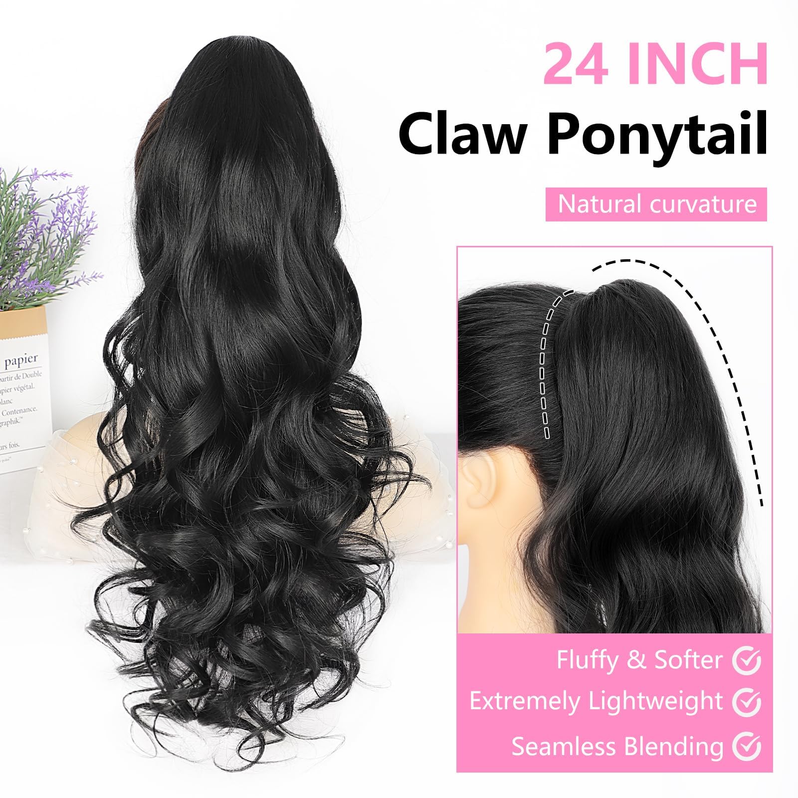 ALXNAN claw clip application enables quick styling