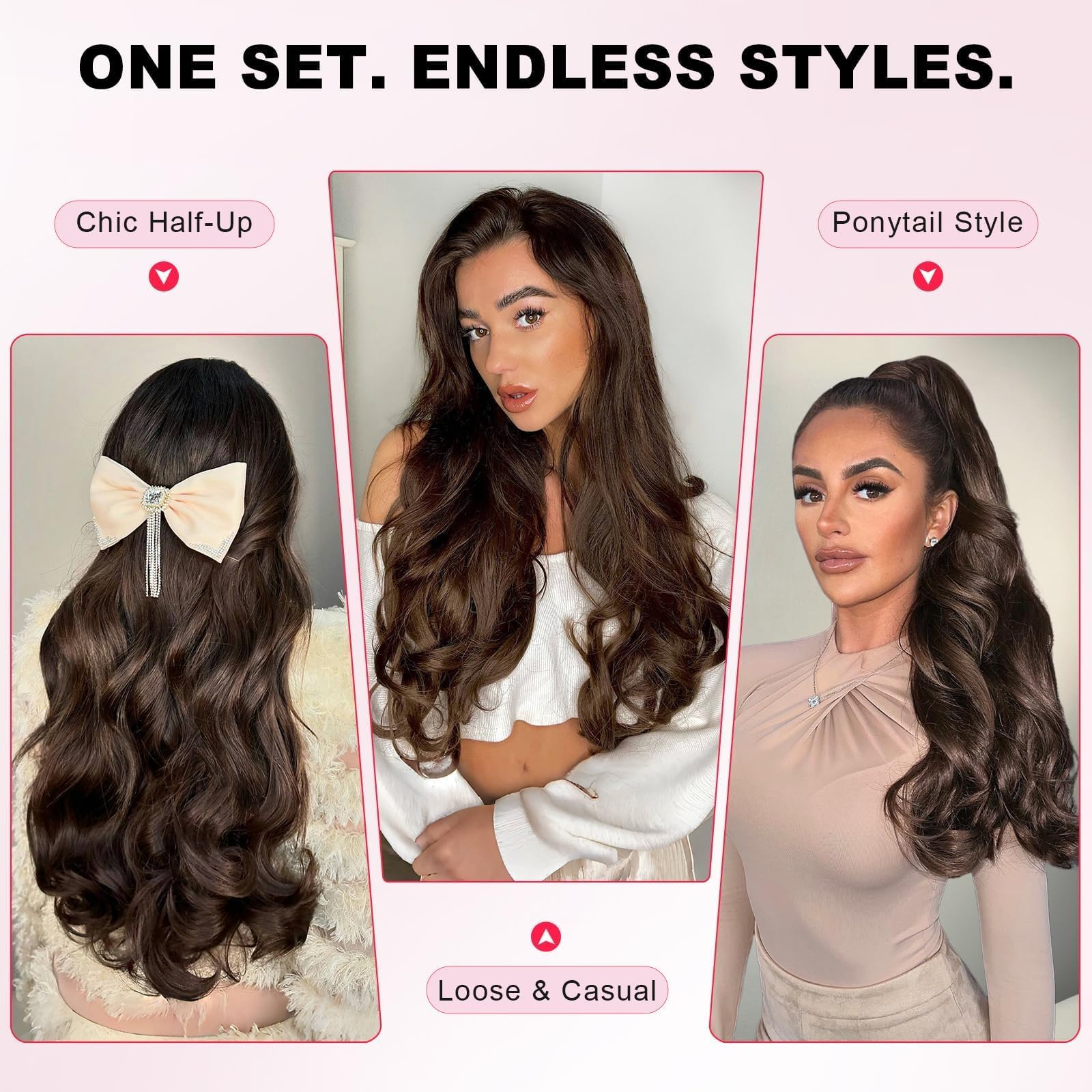 ALXNAN clip-in in hand shows seamless attachment during styling.