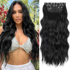 ALXNAN clip-in weft 5-inch wide provides quick volume boost.