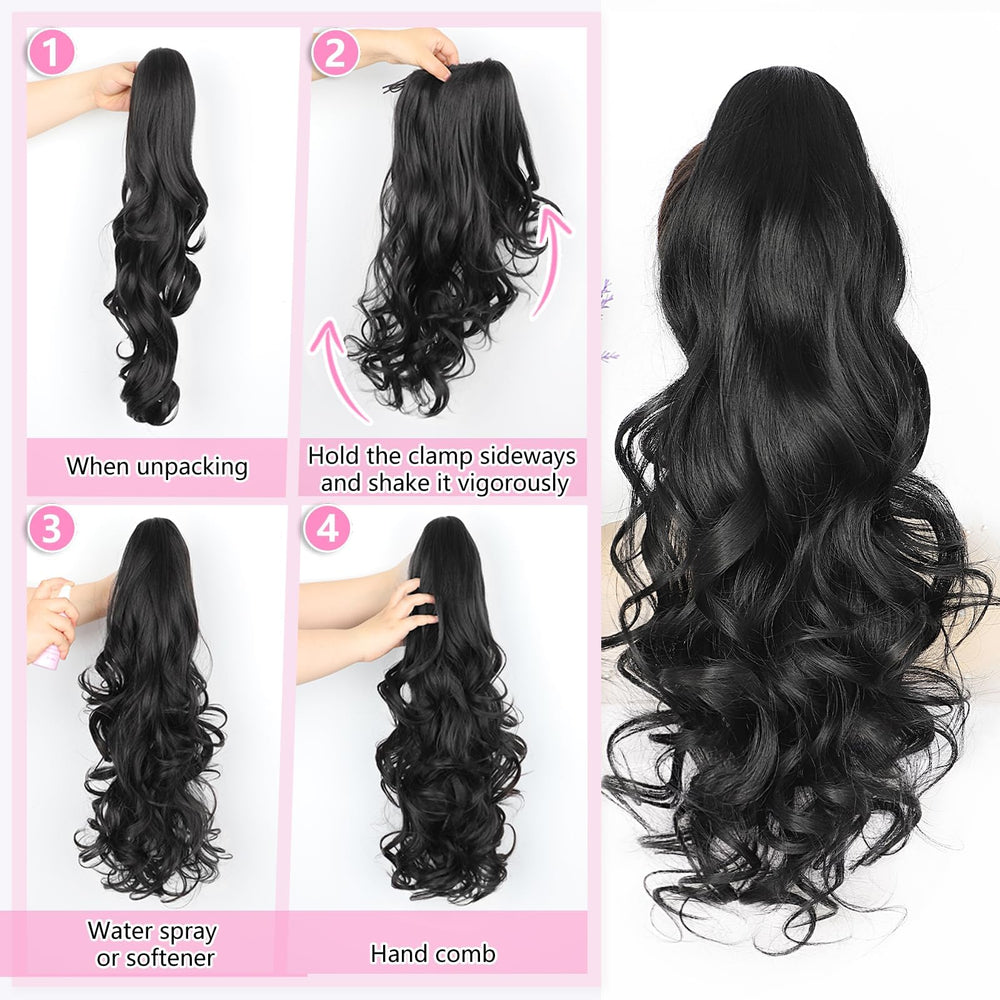 ALXNAN ponytail adds volume and length for fuller hair