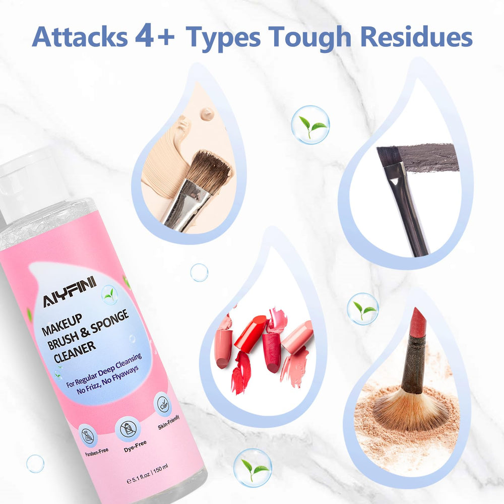 Close-up of applying Alyfini cleaner to brushes for stain-free performance.