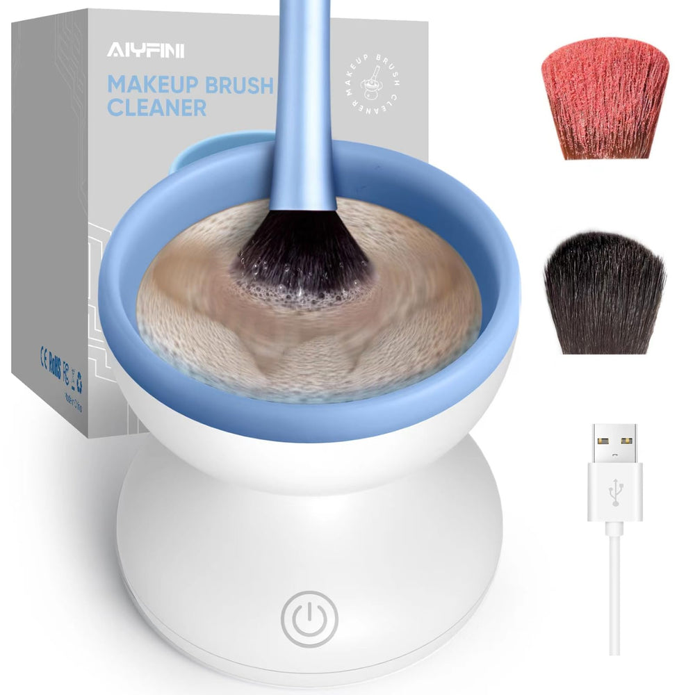 Alyfini makeup brush cleaner machine front view for effortless at-home cleaning