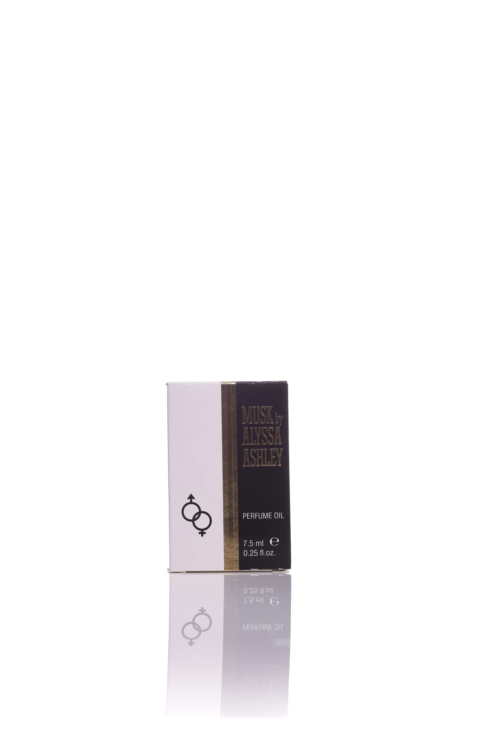 Alyssa Ashley Musk Perfume Oil display with compact packaging for gifting.