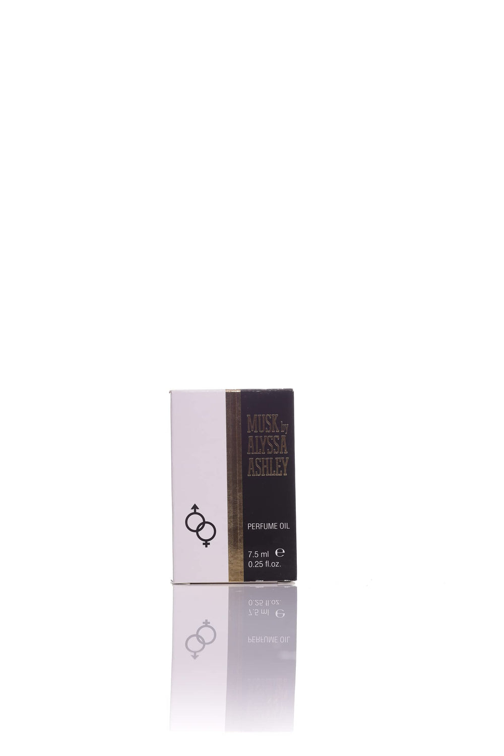 Alyssa Ashley Musk Perfume Oil display with compact packaging for gifting.