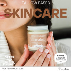 Amallow whipped texture close-up on skin with vanilla latte scent.